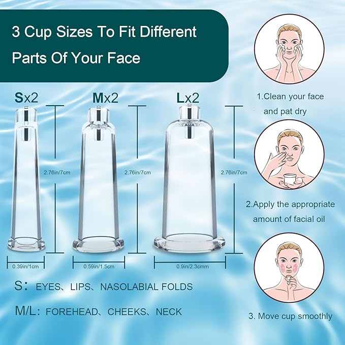 Electric Facial Cupping Set for Face with Dual-cup Usage - 3-In-1 Face Cupping, Gua Sha & Massage Tools for Skin Care - Multifunctional Facial Neck Eye Cuppings Massager for Wrinkle 3 Modes 9 Gears