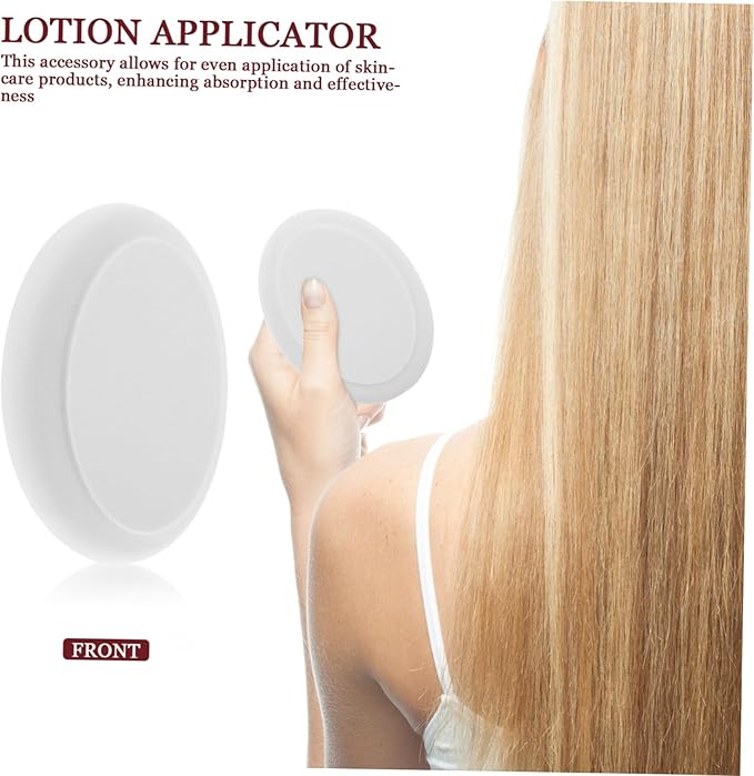 FRCOLOR Oval Shape Lotion Applicator Brush Head 4-Pack Soft Exfoliating Replacement Pads for Body and Back Scrubbing for Shower Use Gentle on Skin