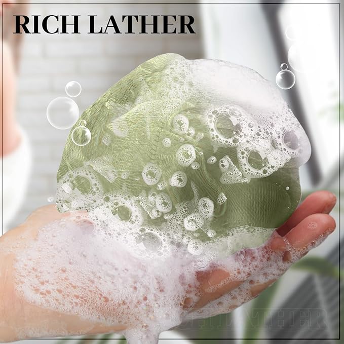 12 Pcs Travel Size Loofah Individually Wrapped, Small Shower Puff Bath Sponge Pouf Ball Bulk Mesh Bath Puff Mini Loofah Sponge with Case Bulk for Shower Care (25g,Morandi Color)