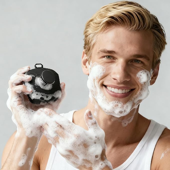 Face Scrubber & African Net, Silicone Exfoliating Brush for Men Women, Facial Cleansing Brush, Manual Waterproof Cleansing Skin Care, Blackhead Removing Pore Cleansing Massaging Face Brushes