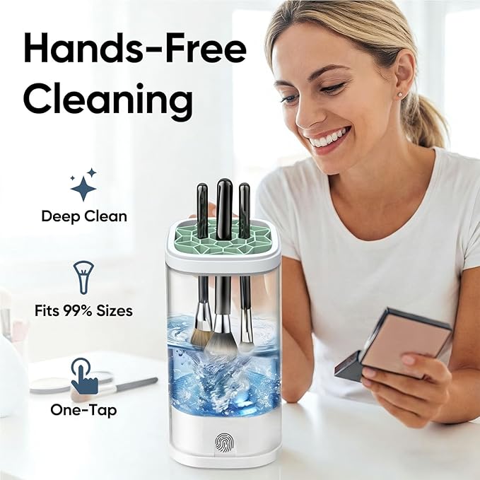 Electric Makeup Brush Cleaner Machine – 7000 RPM Deep Clean for All Make up Brush Types, Automatic Beauty Tool for Home & Travel, Ideal Gift for Women Wife Girlfriends