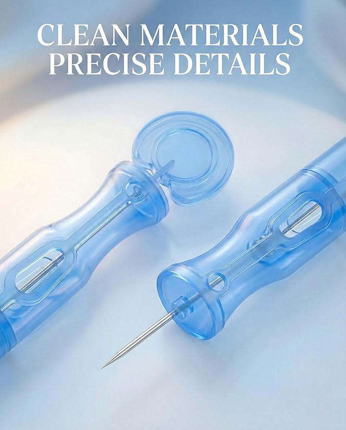 Pimple Needle 50PCS, Sterile Acne Needle Kit & Pimple Popper Needles for Blemish & Blackhead Removal, Disposable Extraction Tools for Clear Skin (Home & Salon Use)