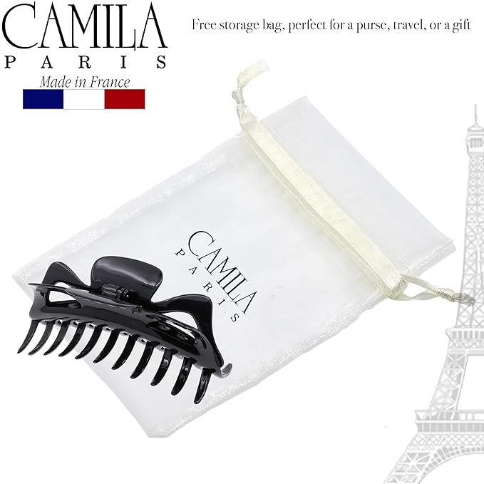 Camila Paris CP117 French Large Hair Clips for Women Thick Hair for Long Curly Wavy Hair, Girls Hair Claw Clip, Durable Styling Big Claw Clip for Thick Hair, Strong Hold No Slip Grip, Made in France