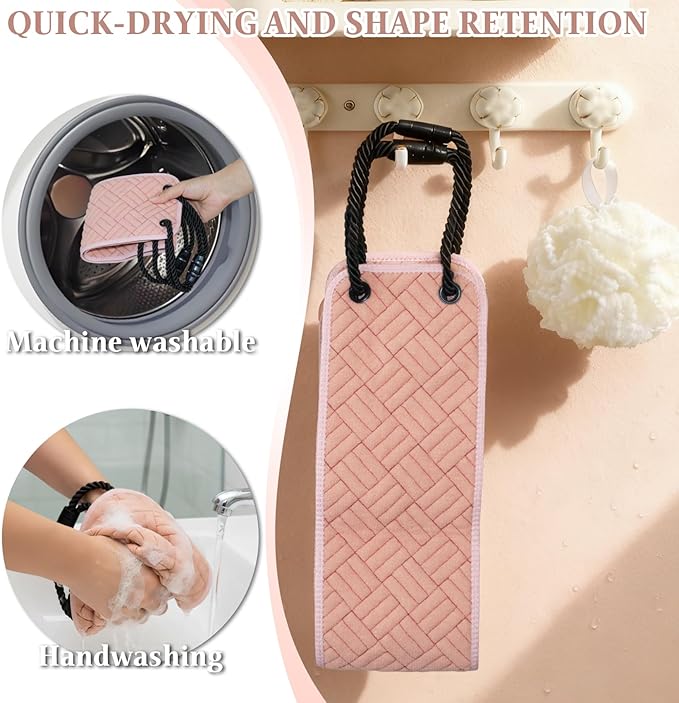 Back Scrubber with Upgraded Handles - 39 Inch Double-Sided Body Exfoliator for Shower/Bath, Deep Cleansing Back Washer for Hard-to-Reach Areas, Unisex (Men & Women) (Pink)