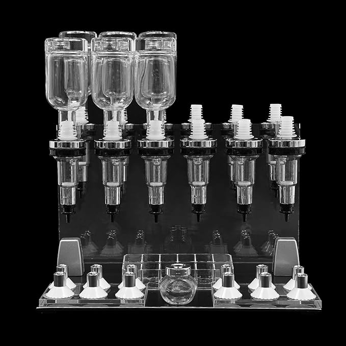 12-Bottle Manual Perfume Dispenser - Desktop Liquid Filling Machine Kit for Salon, Studio, Bar & Store - Efficient Liquid Transfer Tools for Fragrance and Cosmetic Use