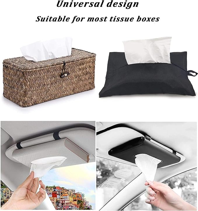 Car Tissue Refills, Auto Travel Tissue Packs, Facial Napkin Refills for Car Visor Tissue Holder - 3-Ply 36 Sheets/Pack - 4Packs