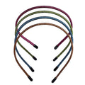 minihope Skinny Multicolor Headbands - Assorted Colors for All Hair Types - Instant Style, Pain-Free Wear - Durable, Adjustable, 4 Pack - Women, Men, Boys, Girls.