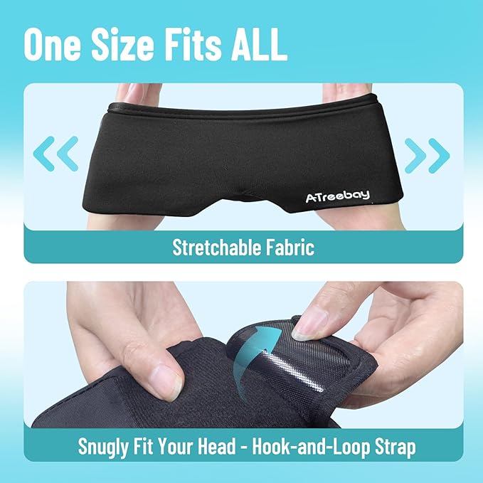 Cooling Eye Mask, Cold Eye Mask for Puffiness, Reusable Ice Eye Masks for Dark Circles And Puffy Eyes, Relieve Your Migraines and Headaches with Gel Eye Masks Therapy, Long-Lasting Comfort, Black