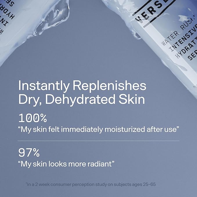 Versed Water Rush Intensive Hydrating Serum - Hyaluronic Acid Serums for Face with Vitamin B5 - Lightweight Face Serum for Dry Skin (V1 Water Rush - 1 Fl Oz (Pack of 1))