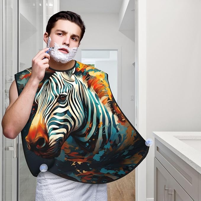 Ice Hockey Print Print Beard Bib Shaving Apron, Beard Hair Trimming Cape Gift For Dad