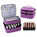 Travel Nail Polish Organizer Double Layer Carrying Case for Fingernail Polish, Holds 30 Bottles (15ml) with Dividers Portable Large Storage Case for Gel Nail Polish, purple (BAG ONLY)