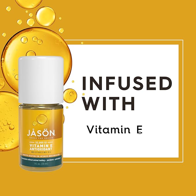 JASON Vitamin E 32,000 IU Moisturizing Oil, For Targeted Solutions, 1 Fluid Ounces (Pack of 2)