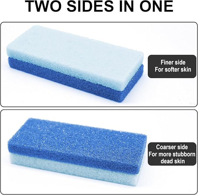Foot Pumice Stone 4 Pack Pedicure Stone for Feet Pumice Sponge for Feet Callus Remover and Scrubber Double Sided Pedicure Foot Pumice Stone for Feet and Heels Callus and Dead Skins (Blue)