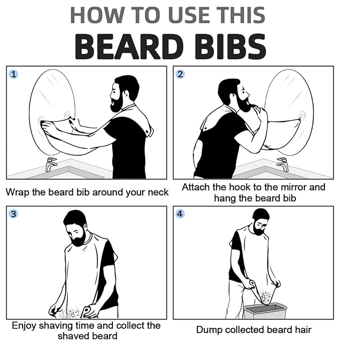Dragon Water Fire Beard Bib Apron,Beard Hair Catcher,Non-Stick Beard Shave Cape,Shaving Trimming Non-Stick Waterproof Grooming Gifts for Dad Men Him Boyfriend