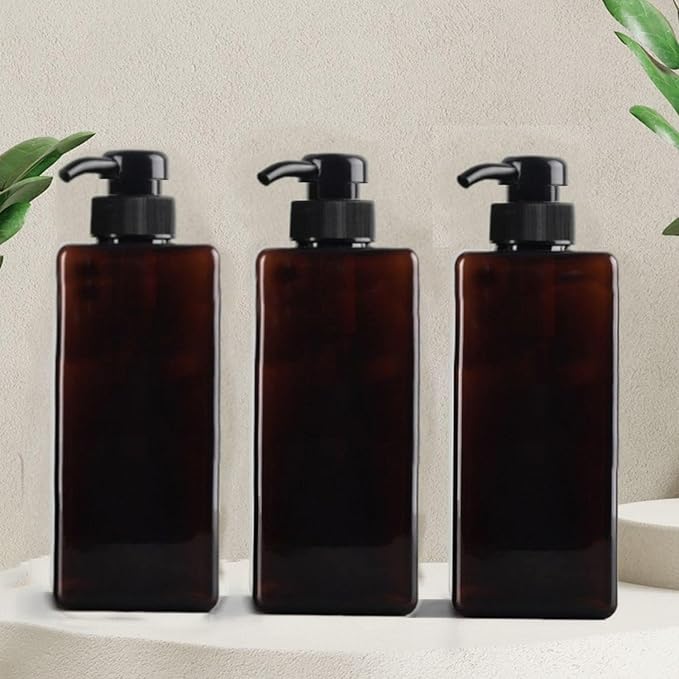 Shampoo and Conditioner Dispenser, Refillable Shampoo and Conditioner Bottles Set with Labels - Empty Shower Plastic Dispenser (21oz)