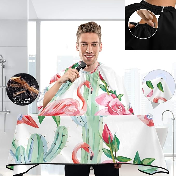 visesunny Professional Barber Cape Polyester Hair Cutting Salon Cape Apron Anti-Static Beard Bib Grooming Apron