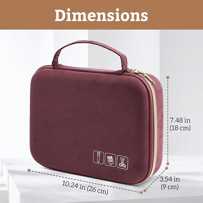 ProCase Hard Travel Case for Hair Clippers, Hair Cutting Barber Supplies Holder, Trimmer Organizer Storage Bag for Hatteker/Oneisal/Wahl 6Star/Andis Men Razor Guard Grooming Kits -Wine