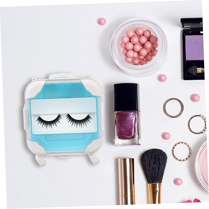 GALPADA Creative Eyelash Storage Box Handle Travel Makeup Organizer for False Eyelashes Portable Case for Lash Clusters and Accessories for Women