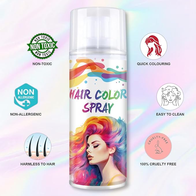 Temporary Hair Color Spray, Red One-Time Use Hair Color Dye for Women and Kids, Disposable Natural Hair Strong Style Hair Dye-On 1-Day Washable for Cosplay Party DIY,Christmas Party, Halloween (Red)
