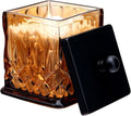 Qtip Holder,15Oz Amber Glass Apothecary Jars with Matte Black Lids for Bathroom Organization & Desk Storage,Thick Glass Apothecary Jars for Q-Tips,Cotton Rounds,Jewelry,Candy,Square