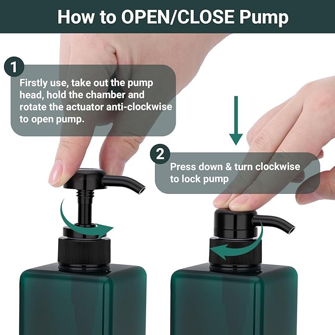 Suream Shampoo Dispenser Bottle - 22oz/650ml, Plastic Body Lotion Bottles with Pump, 3Packs Large Capatity Empty Containers for Bathroom Shower, Lotion, Liquid Soap, Baby Care, Hand Care, Massage Oil