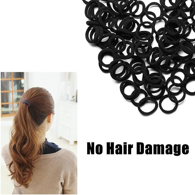 WANBY Hair Ties Mini Seamless Colorful Hair Bands Soft Elastics Ponytail Holders Hair Ties (Colorful 200 Pcs)