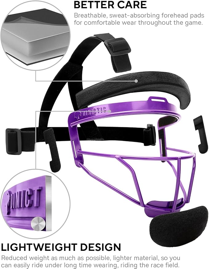 Dinictis Softball Face Mask, Lightweight, Comfortable, with Wide Field Vision, Durable and Safe Face Guards, Premium Protective Softball Fielder's Mask