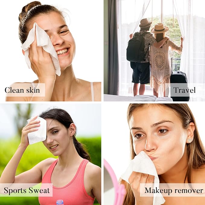 Juexica 2000 Pcs Disposable Portable Compression Travel Towel Cotton Face Washcloth for Travel, Home, Camping and Other Outdoor Activities