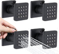 Shower Body Spray Solid Brass Massage Jets Wall Mount, Matte Black Showerhead Can Swivel, Flow Can Be Controlled (4pcs, Matte Black)
