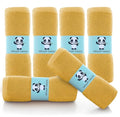 HIPHOP PANDA Baby Washcloths, Rayon Made from Bamboo - 2 Layer Ultra Soft Absorbent Newborn Bath Face Towel - Reusable Baby Wipes for Delicate Skin - Honey, 6 Pack