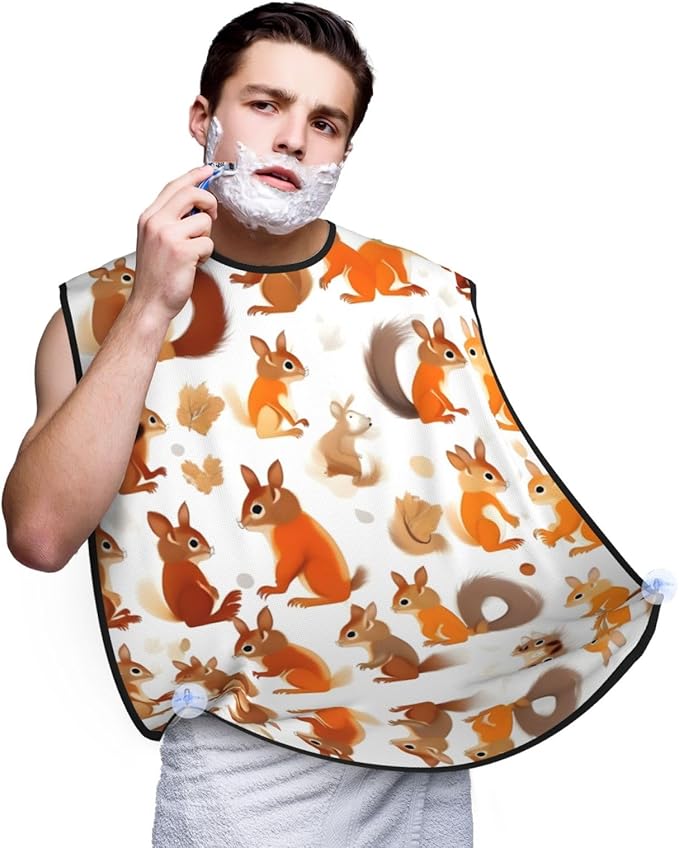 Tropical Fruit Pineapple Print Beard Bib Shaving Apron, Beard Hair Trimming Cape Gift For Dad