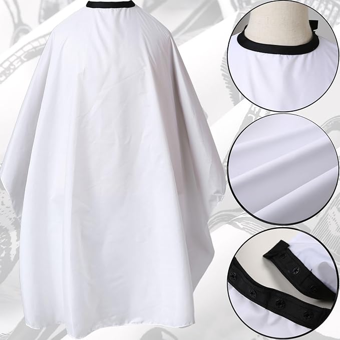 Professional Waterproof Hair Styling Cape Haircuting Salon Cape Gown Hair Salon with Snap Closure Yellow Stripes
