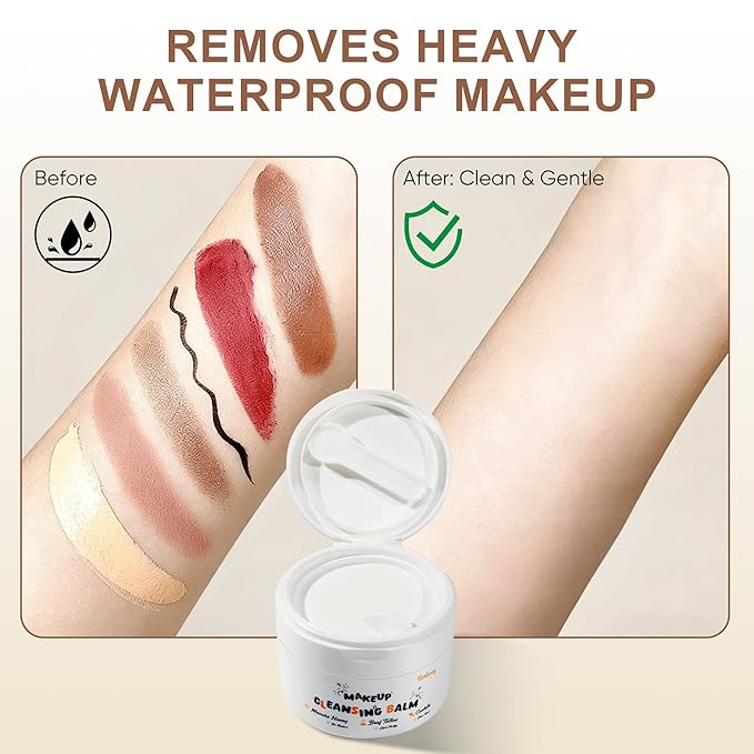 Cleansing Balm Makeup Remover Balm - with Manuka Honey, Centella and Beef Tallow, for All Skin Type. Removes Waterproof Makeup, No Irritation, 3.53oz