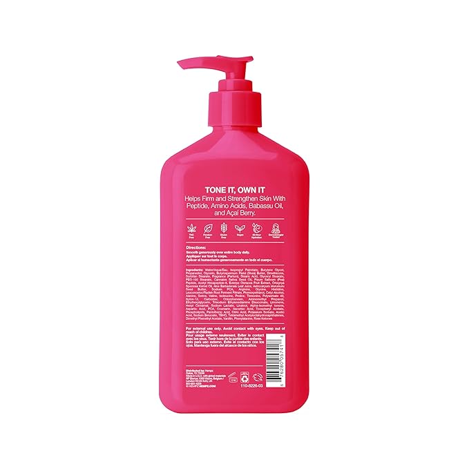 Hempz Brazilian Berry Beauty Actives Lotion with Peptides and Amino Acids, Hydrating and Firming Moisturizer for Body, Hands and Feet 17 oz.