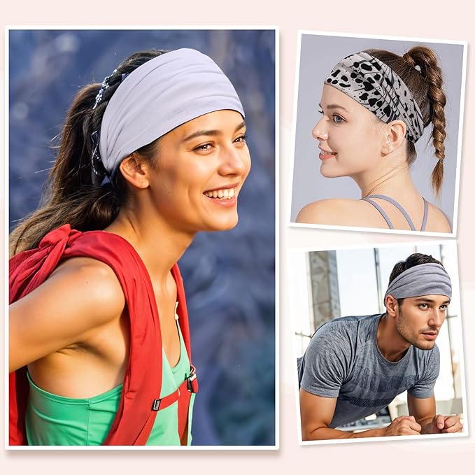 Leopard Print Headbands, 6Pcs Non-Slip Wide Hairband for Daily Wear Outdoor for Women Girls