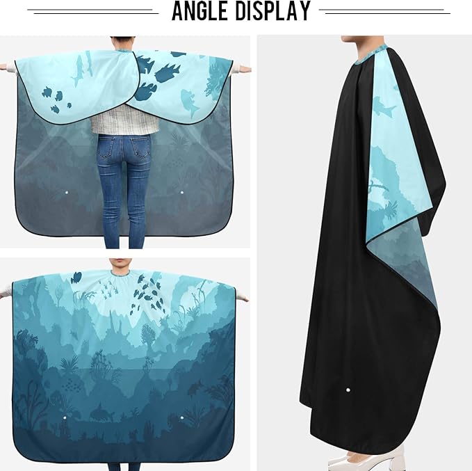 visesunny Professional Barber Cape Polyester Hair Cutting Salon Cape Apron Anti-Static Beard Bib Grooming Apron