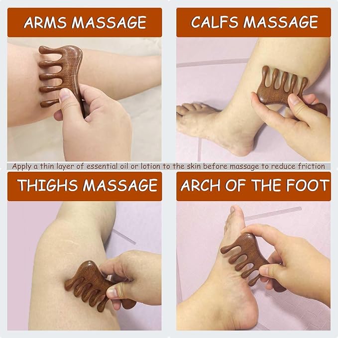 Loc Comb, Loc Comb for Sisterlocks, Wooden Scalp Massager for Scalp Gua Sha - Sandalwood