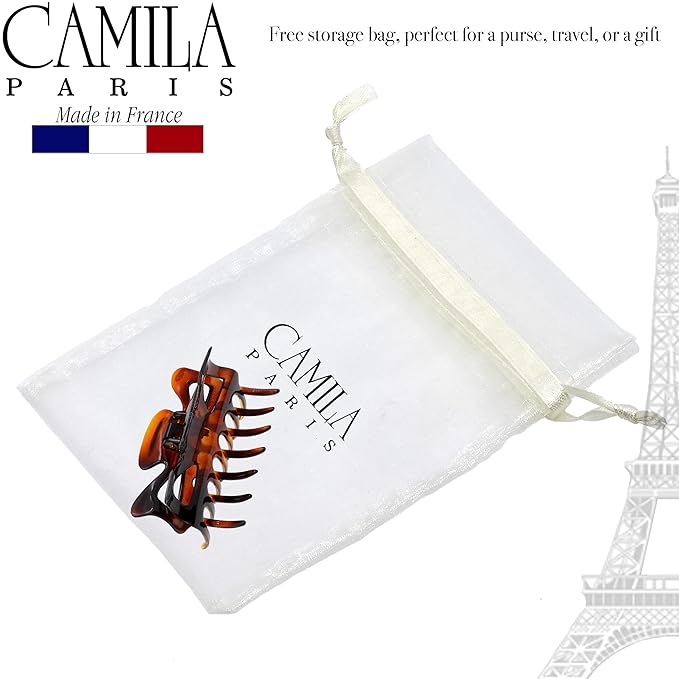 Camila Paris CP42 French Hair Clip for Women, 3.5 inch Tortoise for Thick Volume Hair, Girls Hair Claw Clips Jaw, Durable Styling Hair Accessories for Women, Strong Hold No Slip Grip, Made in France
