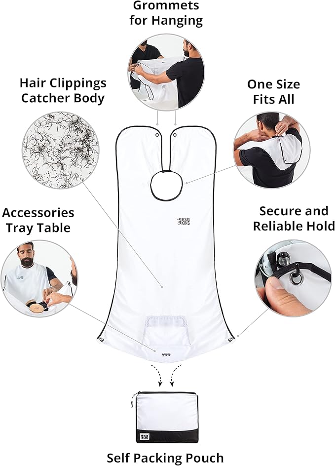 BEARD KING Beard Bib Apron - As Seen on Shark Tank – Gifts for Him, Stocking Stuffers for Men, Mens Gift