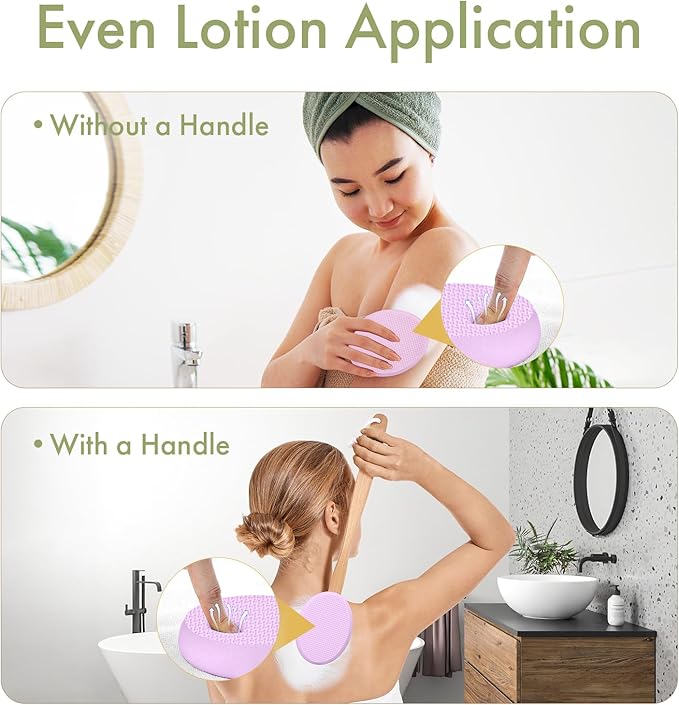 AmazerBath 6 PCS Lotion Applicator Replacement Pads, Back Sunscreen Applicator for Kids, Elderly, Women, Apply Cream Medicine Skin Cream Moisturizer Sunscreen Tanner, Handle Not Included, Colorful