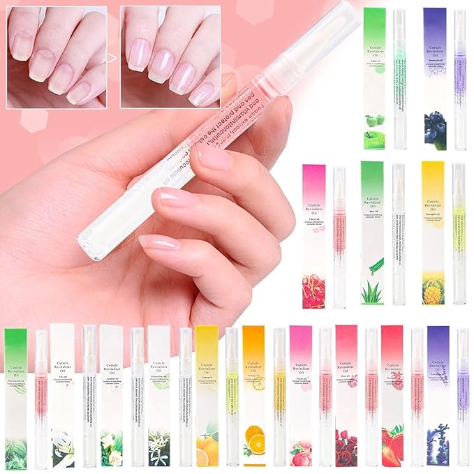 Yimart 4pcs 15 Smell Nail Nutritional Oil Pen Liquid,Nail Cuticle Oil Pen,Nail Oil,Anti-barb Nail Edge Nutritional Oil, Finger Edge Oil,Female Nail Care Tool (Pineapple, 2ML)