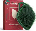 Sndyi Silicone Body Scrubber, Leaf-Shaped Shower Brush for Gentle Cleanse & Exfoliation, Soft Silicone Loofah Body Brush for Sensitive Skin, Romantic Gift for Her/Him, Evergreen