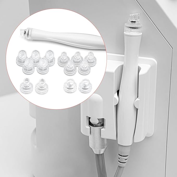 Elitzia Plastic Dermabrasion Microderma Heads Facial Aqua Peel Tips Water Peeling Caps Facial Care Skin Cleaning Tool Spare Parts for ETSPA18 Beauty Machine 14pcs Per Set (Transparent）