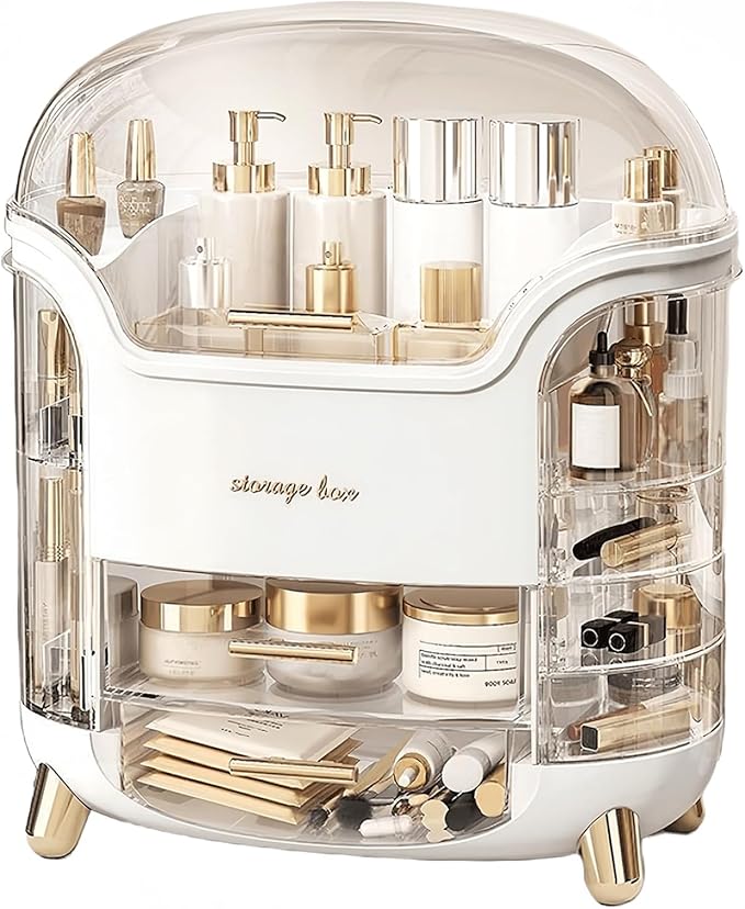 Large Makeup Organizer Countertop Vanity Organizer Cosmetic Organizer Makeup Storage Box Bathroom Counter Organizer Perfume Skincare Organizers Gift Women Girls Clear Design Easy Visibility