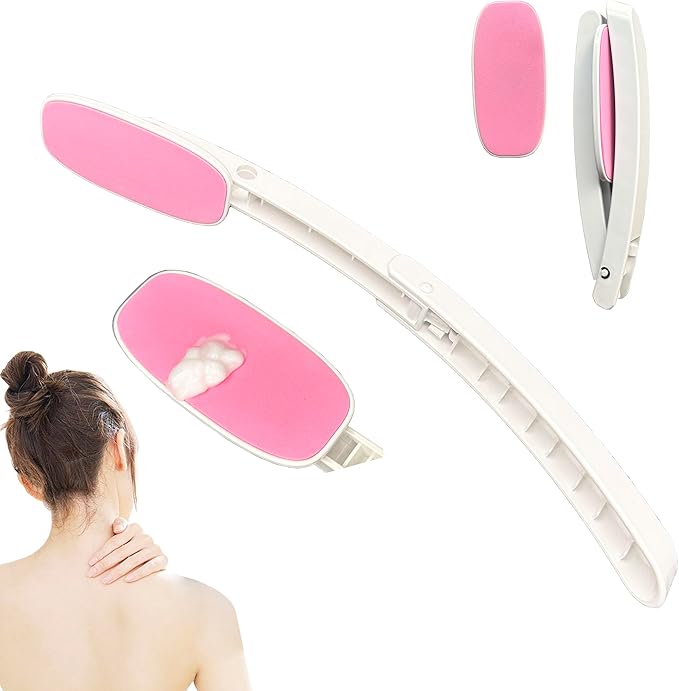 Portable Health Aid Back Lotion Applicator for Travel Put Moisturizer on My Back with 1 Replacement Slick Smooth Sponge Pad aplicador Crema espalda Collapsible Women Eczema Skin Care Tools