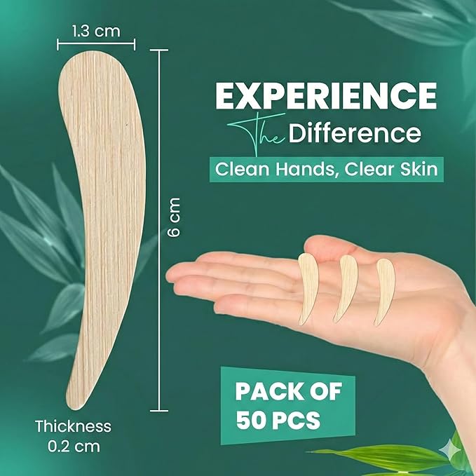 Bamboo 50-pack Cosmetic Facial Makeup Spoon Spatula Mini Makeup Spatula, Biodegradable Compostable Cosmetic Spatulas Spoon, Skincare Cream Scoop Applicator Facial Massage Beauty Tools BPA FREE