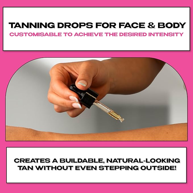 Fake You! Tanning Drops – Self Tanner for Natural Glow – Buildable Face & Body Tan – Streak-Free Finish – Long-Lasting Hydration/Sunless Tanning – 30ml