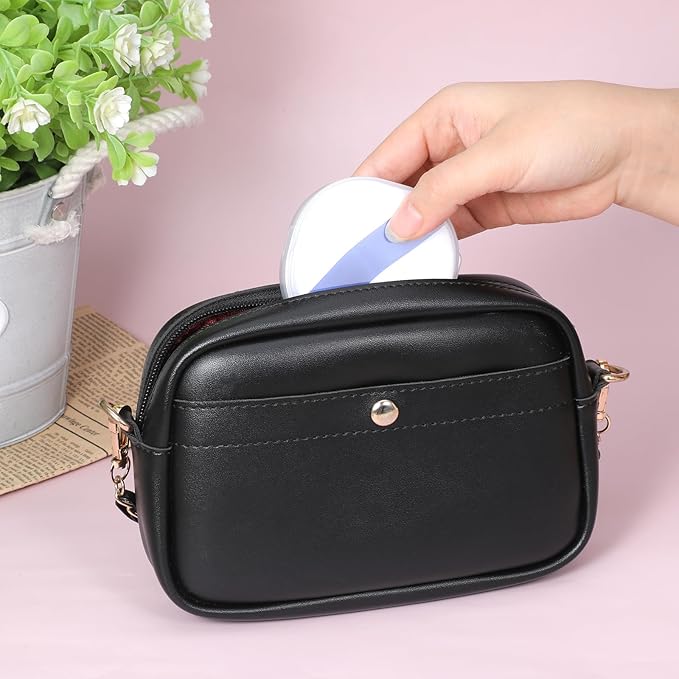 4 Pcs Square Powder Puff Holders Cases, 0.9 Inch Deep Travel Portable Cotton Pads Holder, Portable Powder Puffs Cosmetic Container Box for Women, Girls, Makeup Accessories