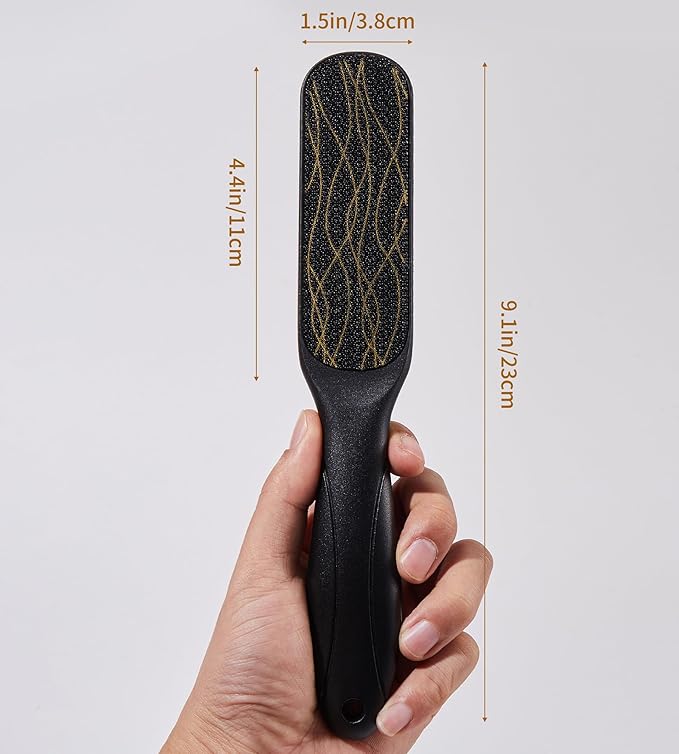Nano Glass Foot File, Double-Sided Foot Callus Remover Feet Scrubber Hard & Dead Skin Hygienic Pedicure Tool in Shower Heel Scraper for Cracked Heels Smooth Feet Care Lima para Los pies (Black)