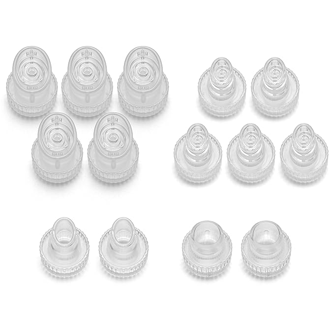 Elitzia Plastic Dermabrasion Microderma Heads Facial Aqua Peel Tips Water Peeling Caps Facial Care Skin Cleaning Tool Spare Parts for ETSPA18 Beauty Machine 14pcs Per Set (Transparent）